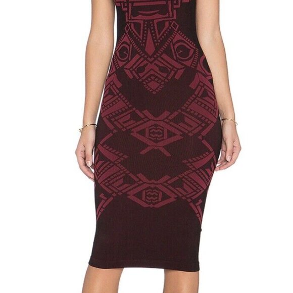 Free People Black and Red Midi Dress - Picture 3 of 14